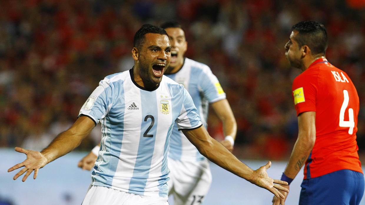 Gabriel Mercado celebra un gol de Argentina