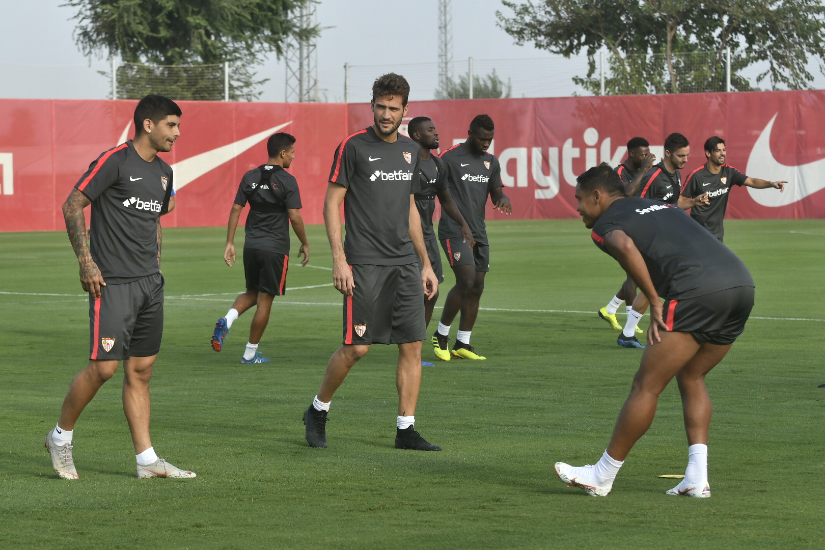 Sevilla training in the Ciudad Deportiva