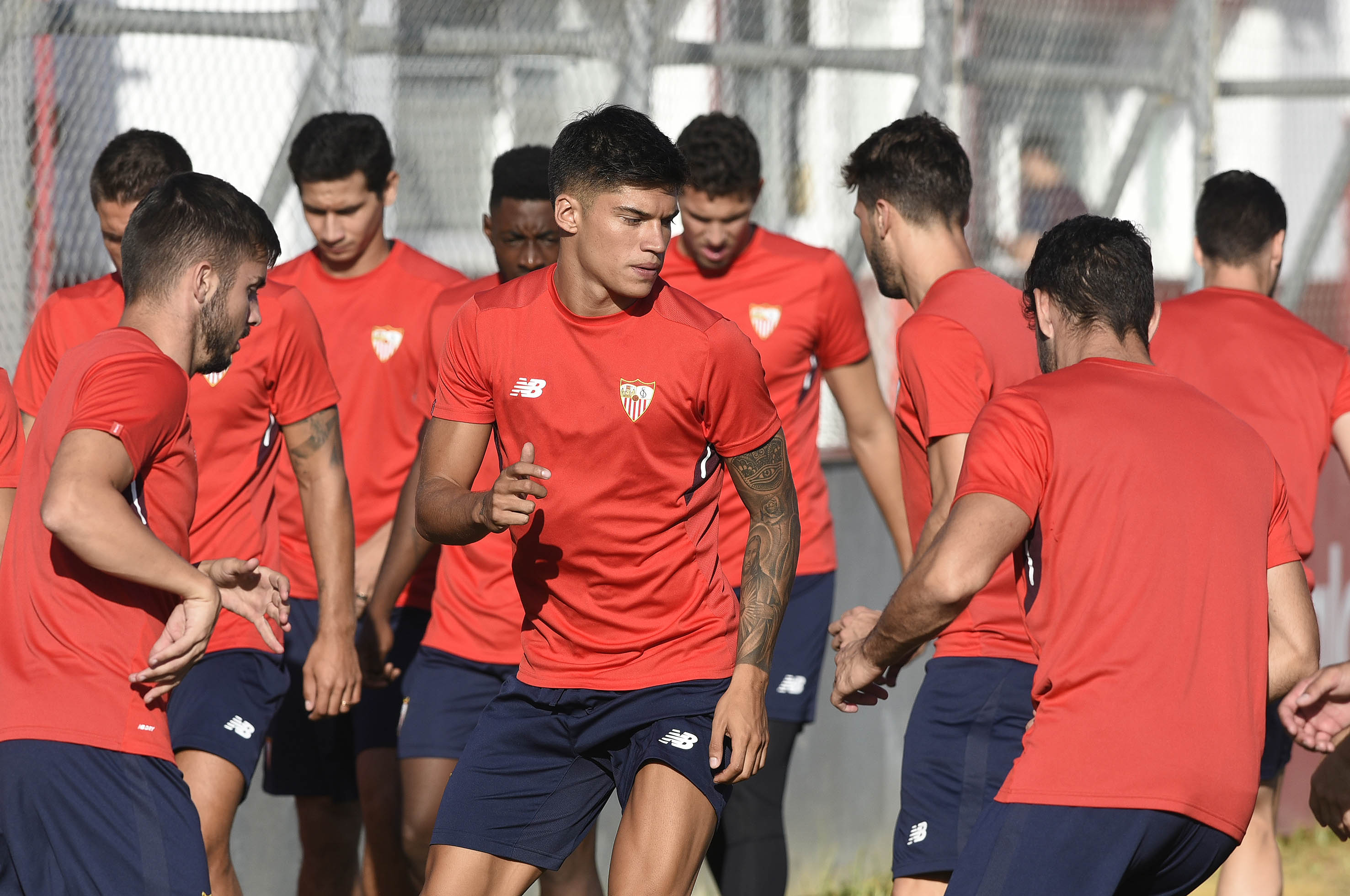 Grupo de entrenamiento del Sevilla FC