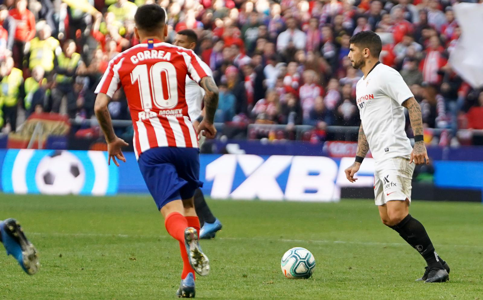 Banega in action against Atlético de Madrid