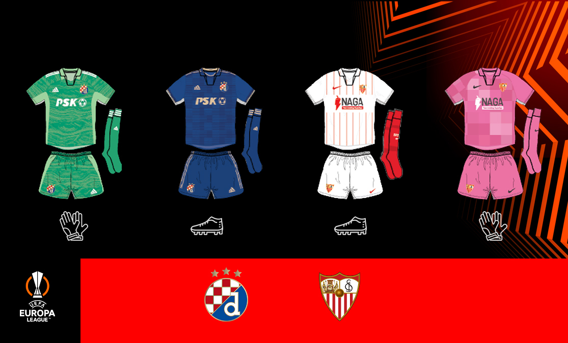 Equipaciones del Dinamo-Sevilla de UEL