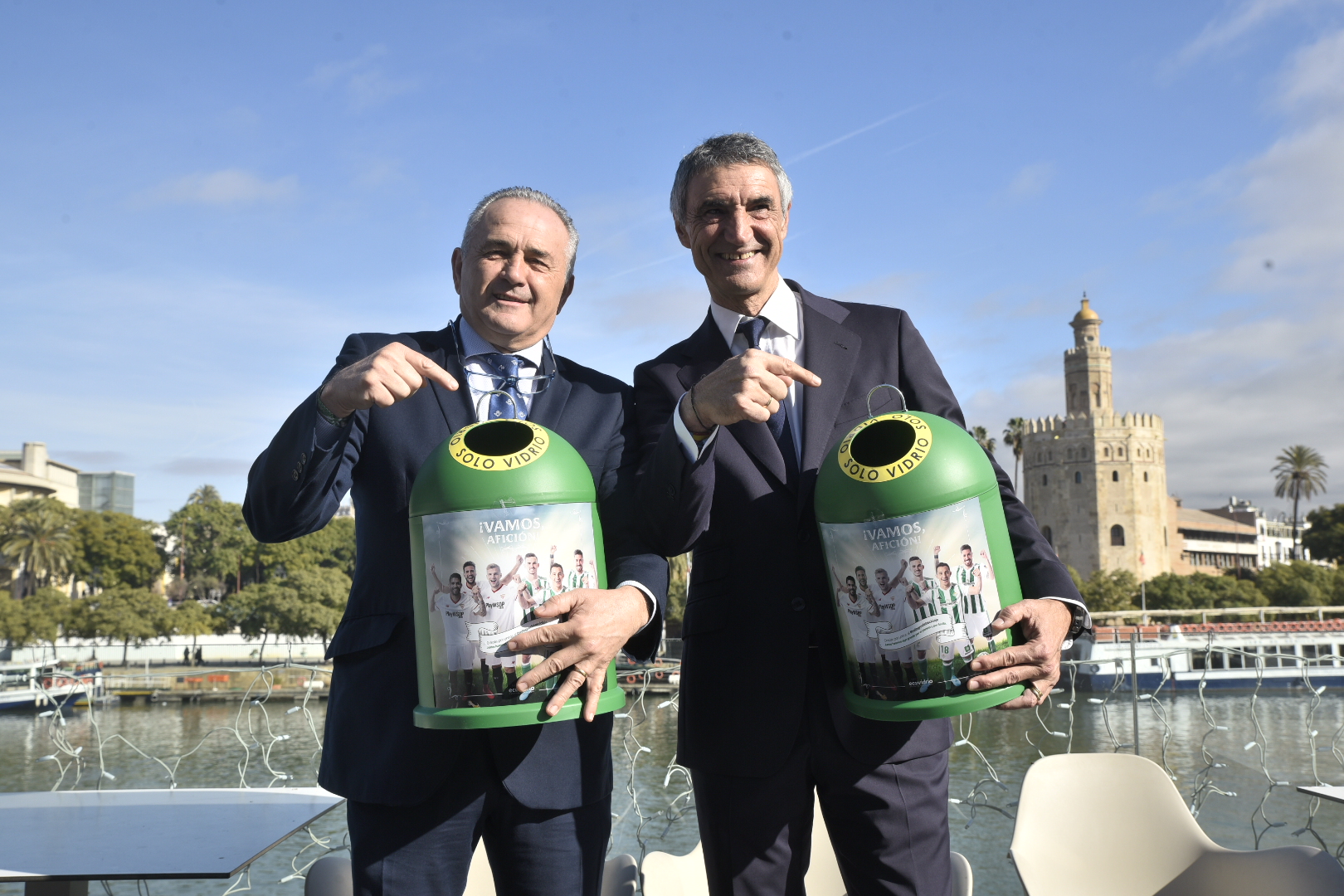 Rafael Gordillo y Antonio Álvarez en la campaña de Ecovidrio