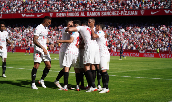 Celebración de gol Sevilla FC