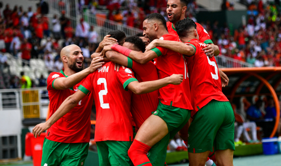 En-Nesyri celebrating Morocco's goal