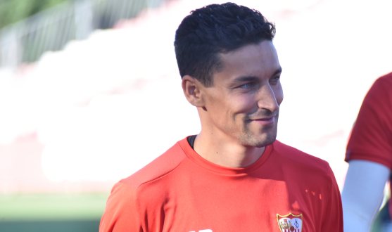 Navas during his first training session