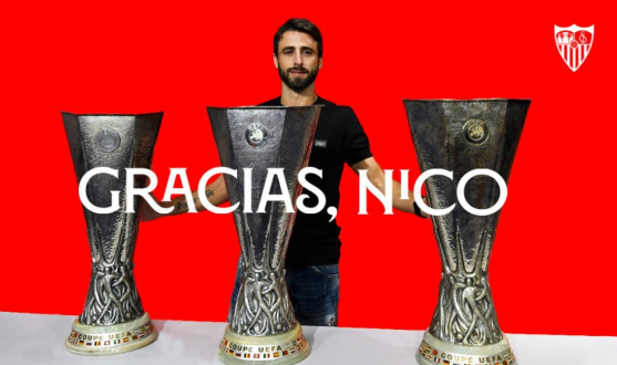 Nico Pareja, en su despedida del Sevilla FC