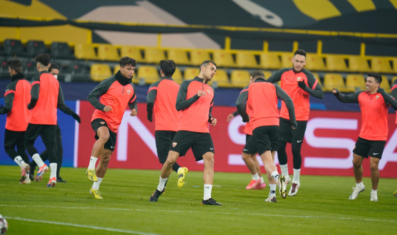 Entrenamiento del Sevilla FC en Dortmund