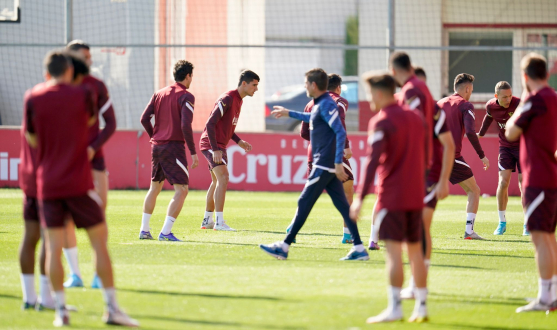 Entrenamiento del Sevilla FC el 2 de marzo