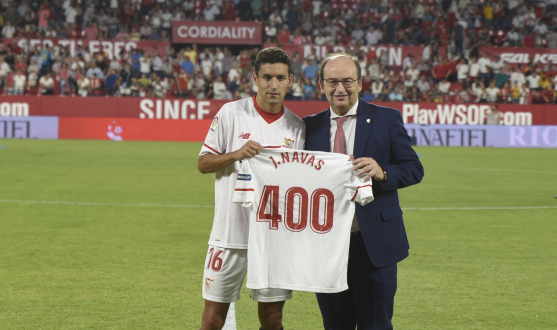 Jesús Navas and the Chairman of Sevilla FC