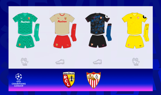 Kits for the UCL match against Lens