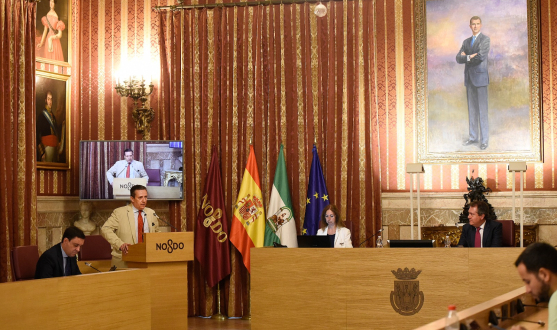 José María Cruz, en el salón de Plenos del Ayuntamiento