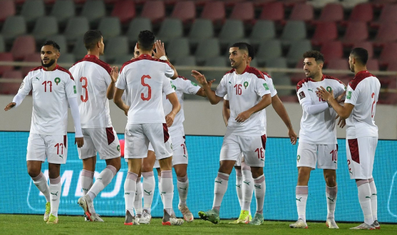 Marruecos celebra un gol ante Sudán