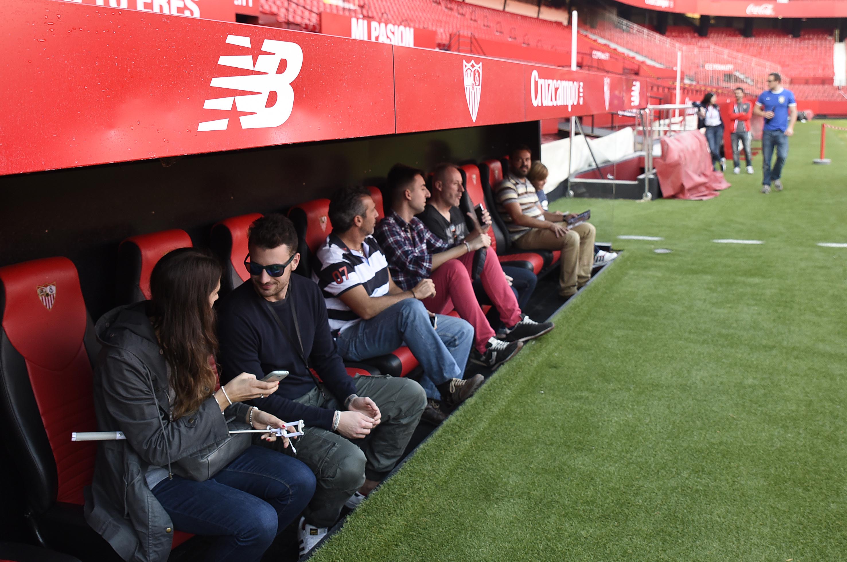 Banquillo del Sevilla FC, un espacio del tour por el estadio 