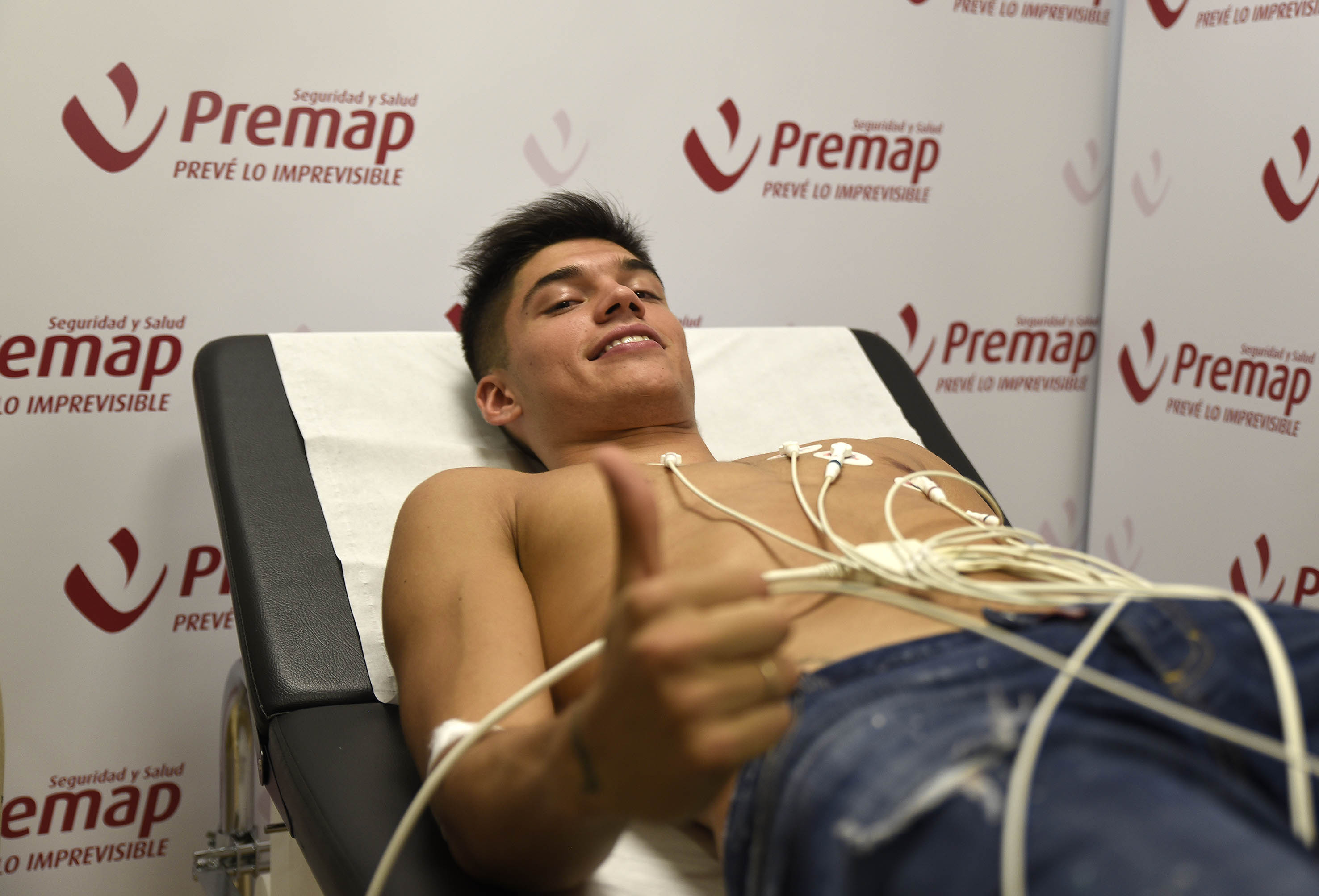 Joaquín Correa durante el reconocimiento médico 