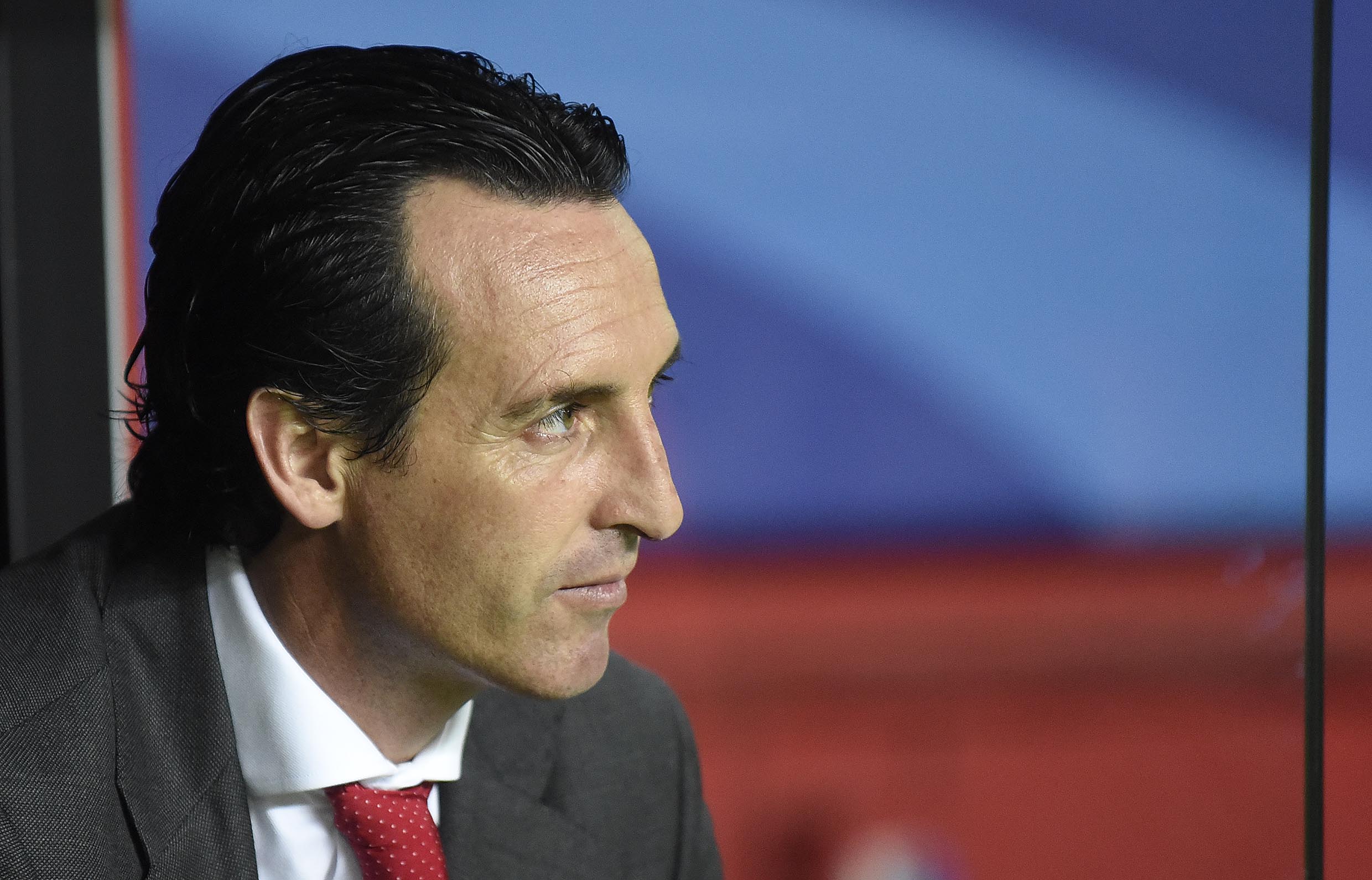 Emery en el partido ante el Manchester City