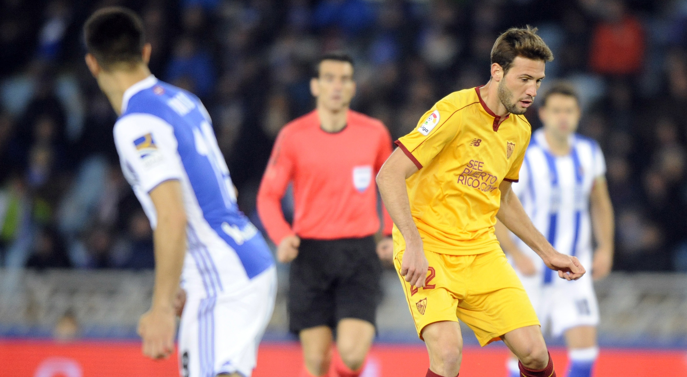 Franco Vázquez del Sevilla FC ante la Real Sociedad