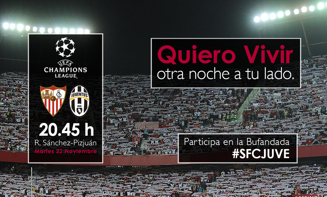 Imagen de la campaña bufandada Sevilla FC-Juve