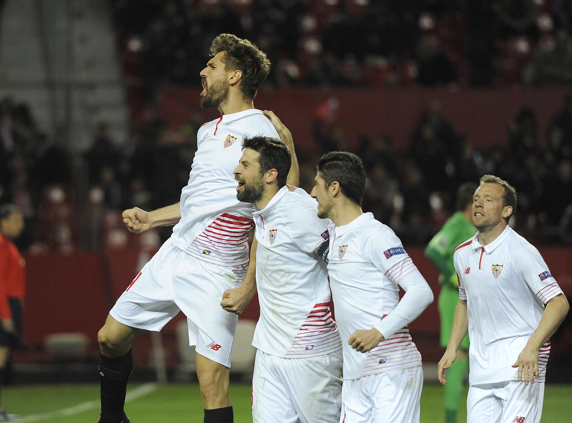 Celebración primer gol de Fernando Llorente en el Sevilla FC-Molde
