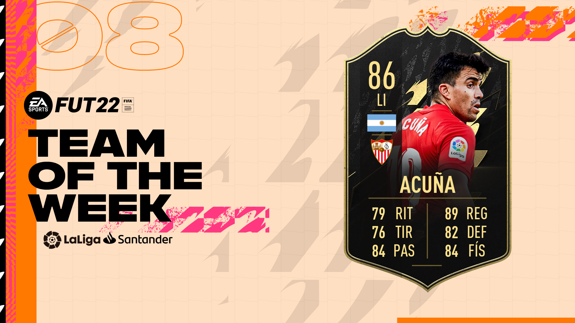 Acuña, en el TOTW de FIFA 22