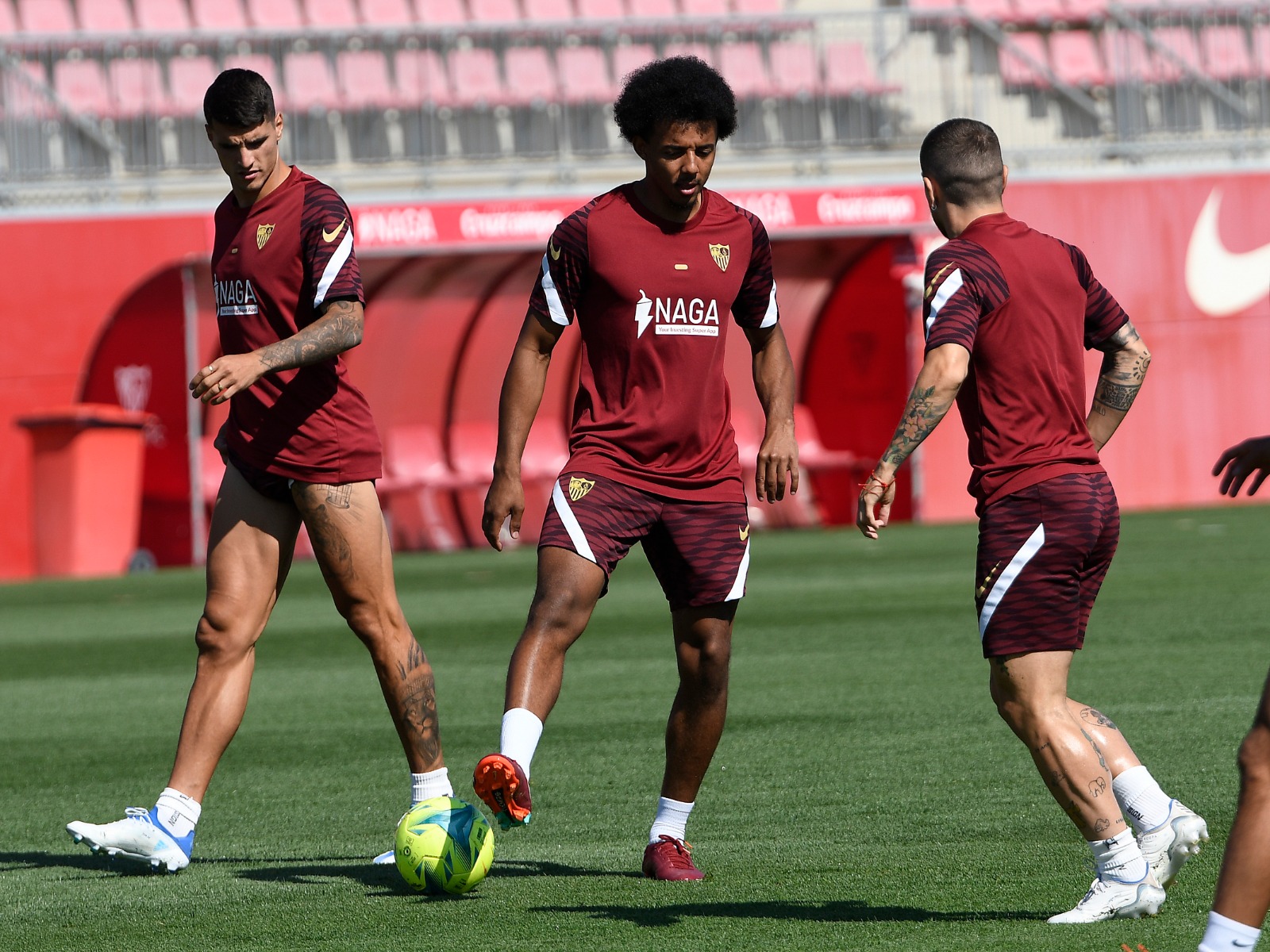 Sevilla FC in training at the ciudad deportiva