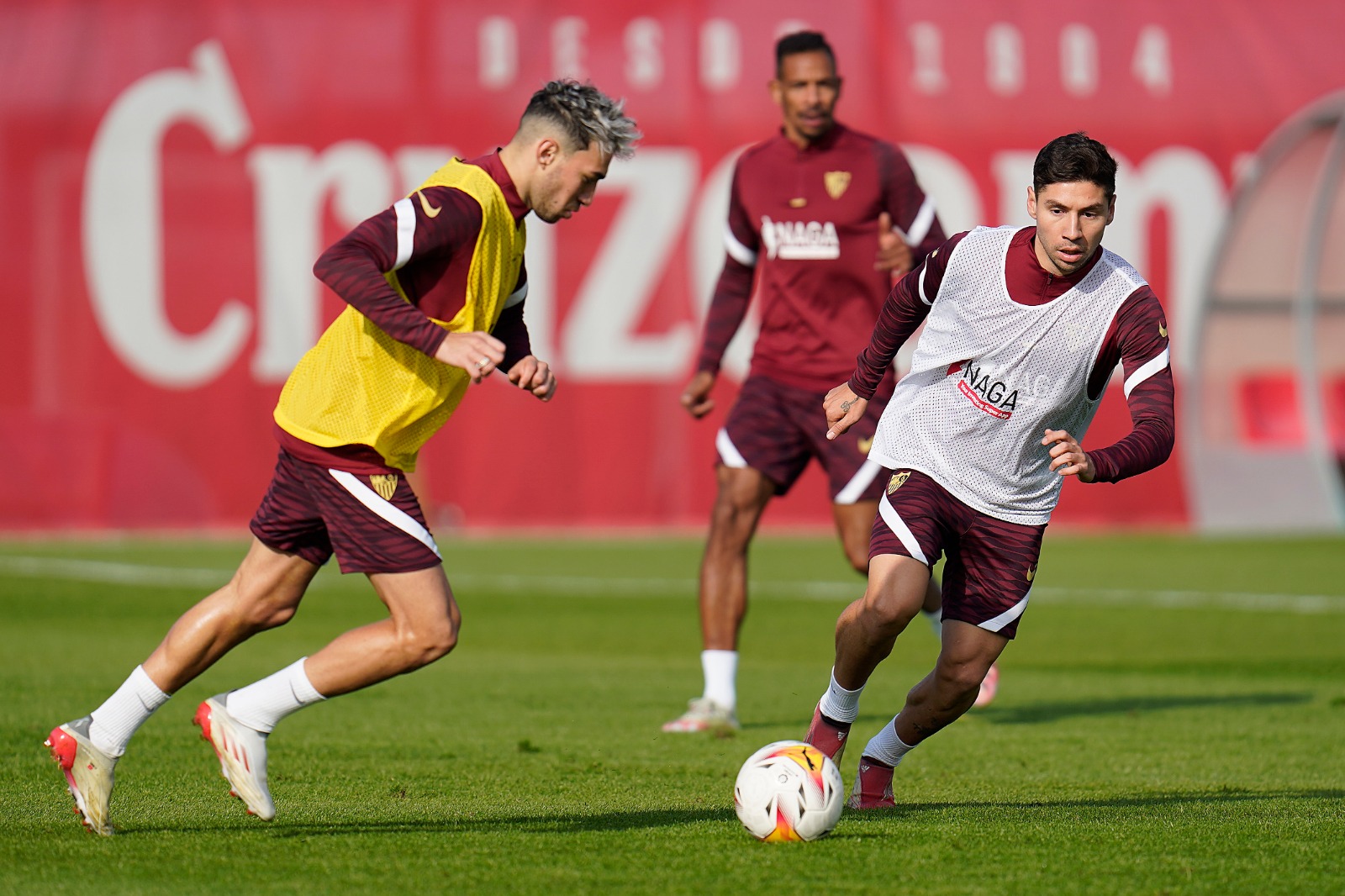 The Sevilla players trained at the training ground after a rest day 