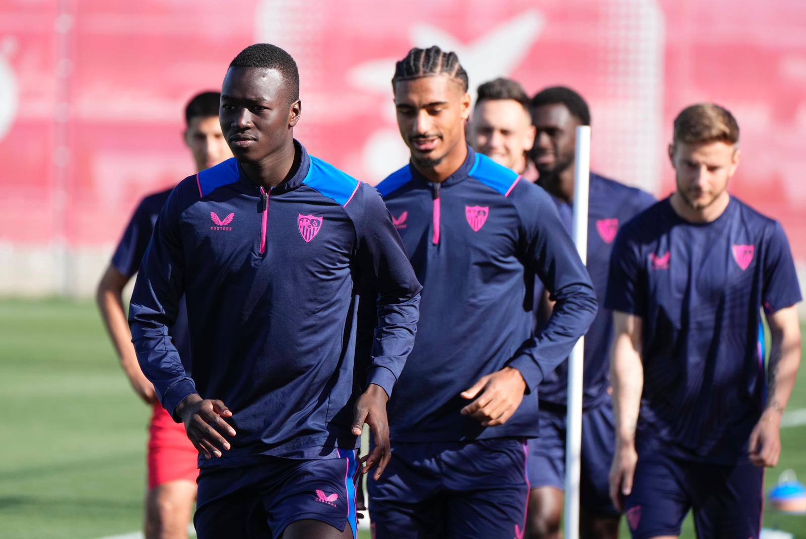 Pape Gueye, durante el entrenamiento de hoy