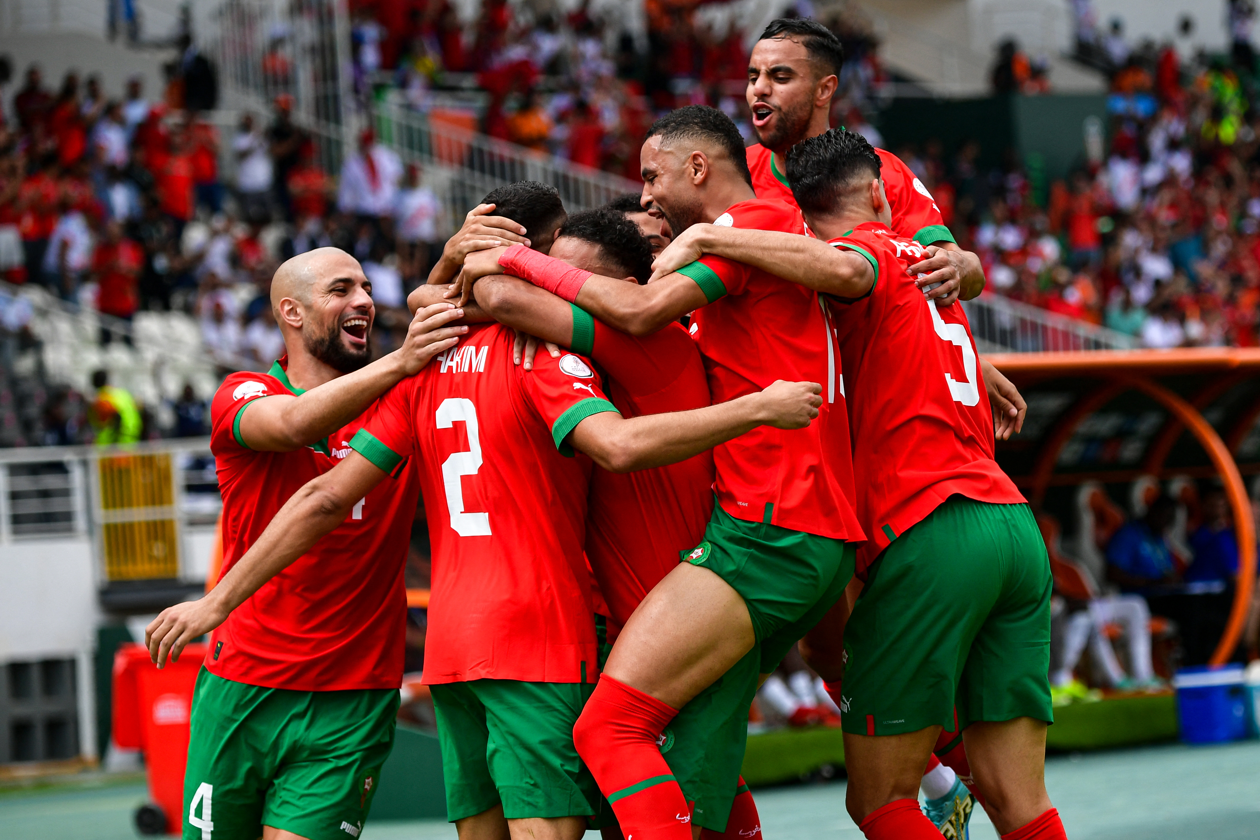 En-Nesyri celebra el gol de Marruecos