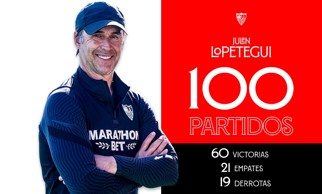 Julen Lopetegui alcanza los 100 partidos como entrenador sevillista