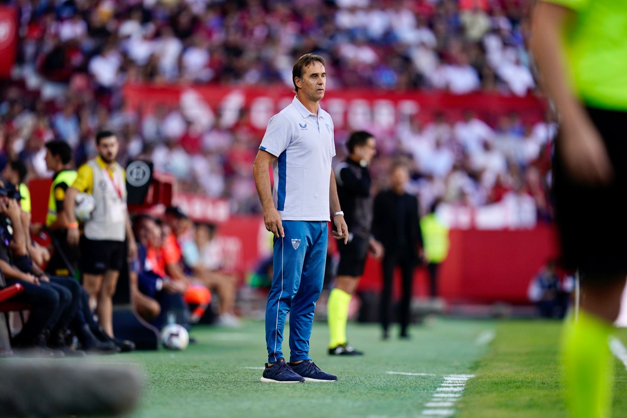 Julen Lopetegui coaches his team from the bench