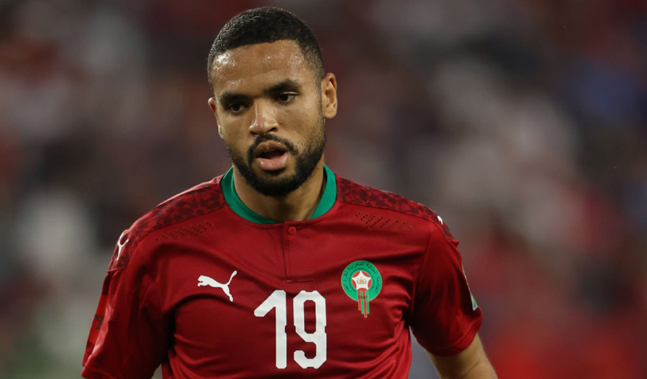 Youssef En-Nesyri con la selección de Marruecos