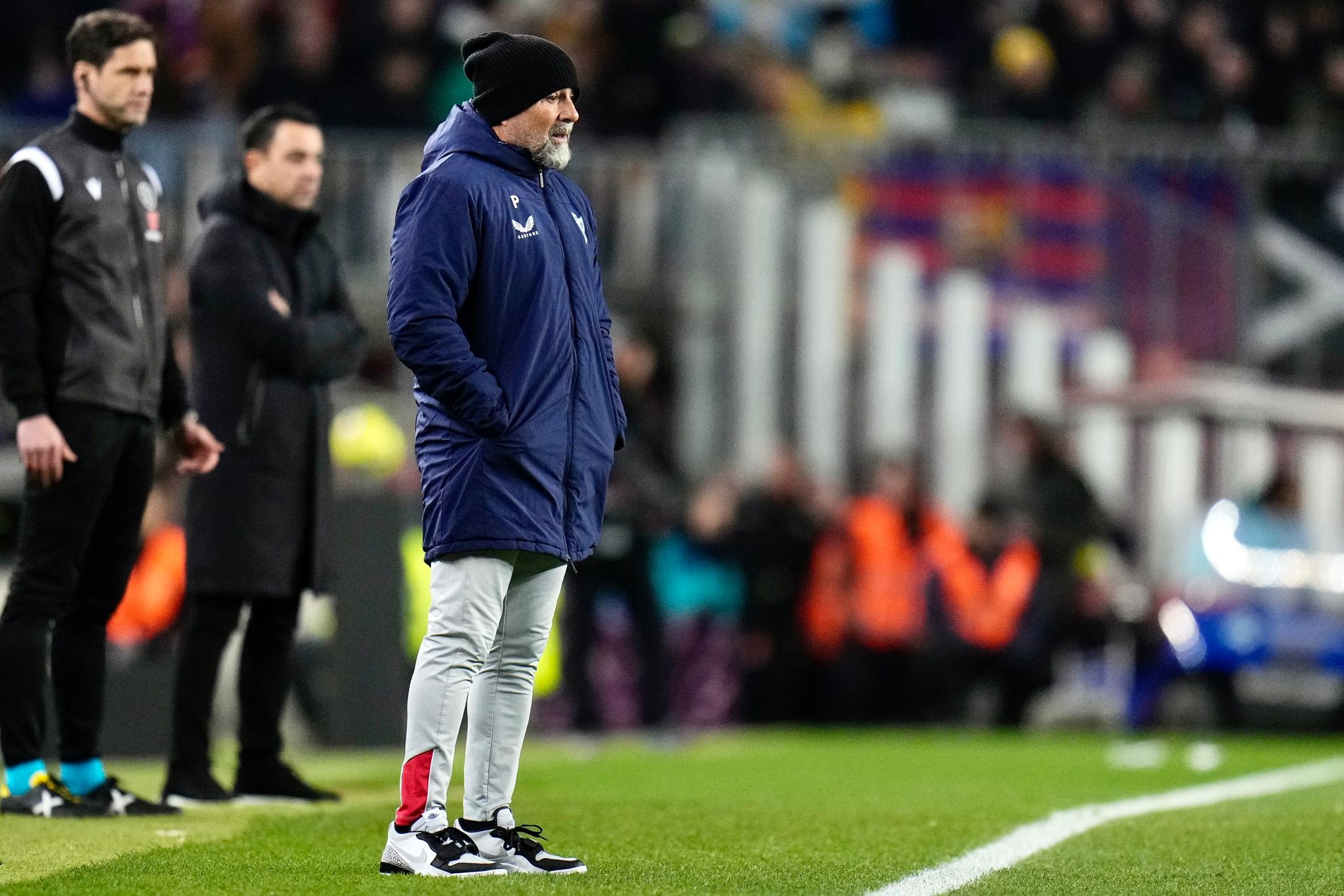 Jorge Sampaoli in the dugout against Barca