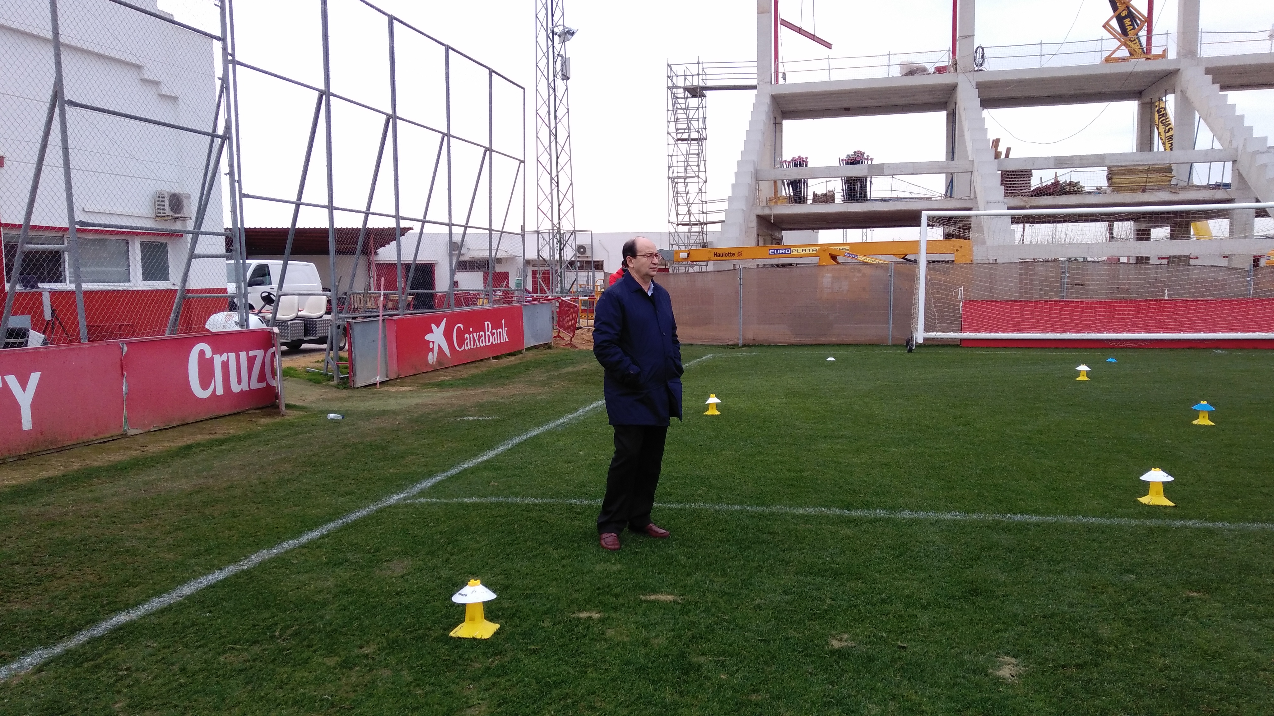 El presidente del Sevilla FC en la ciudad deportiva