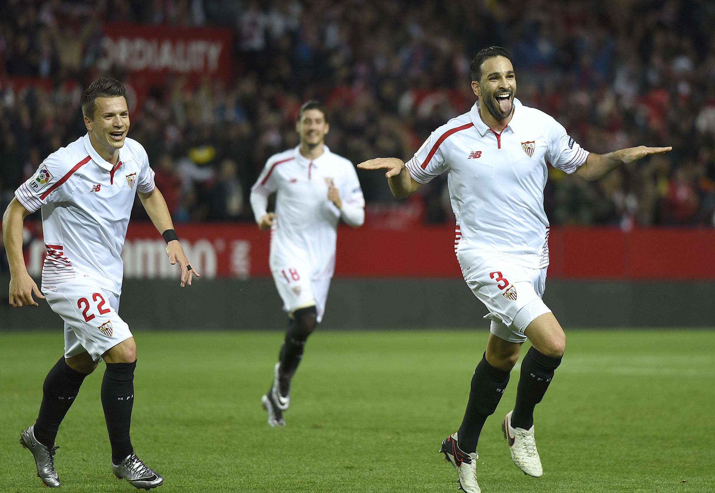 Celebración gol de Rami en el Sevilla FC-Real Betis