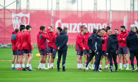 Entrenamiento del Sevilla FC el 15 de febrero