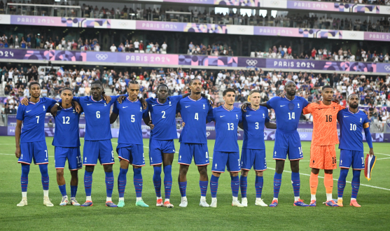 Imagen del once de Francia Olímpica ante Argentina