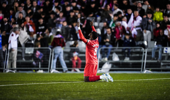 Iheanacho celebra uno de los tantos del choque en Las Rozas