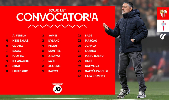 Convocatoria del Sevilla FC-RC Celta