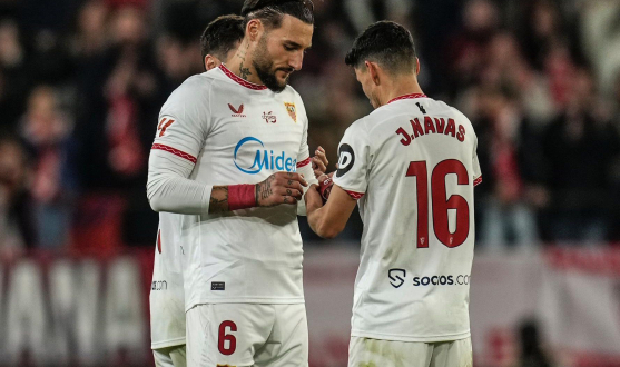 Los capitanes, en el encuentro del pasado sábado ante el RC Celta