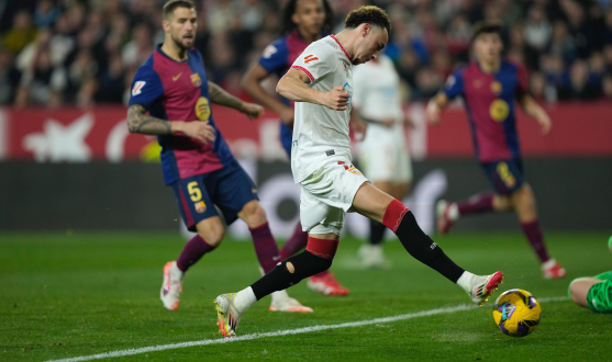 Acción del encuentro ante el FC Barcelona