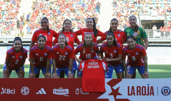 Millaray en el partido de Chile frente Argentina. 