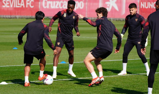 Entrenamiento del Sevilla FC este martes