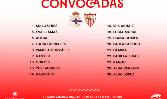 Convocatoria del Sevilla FC Femenino para viajar a La Coruña
