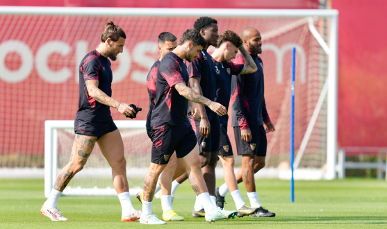 Imagen del entrenamiento del Sevilla FC