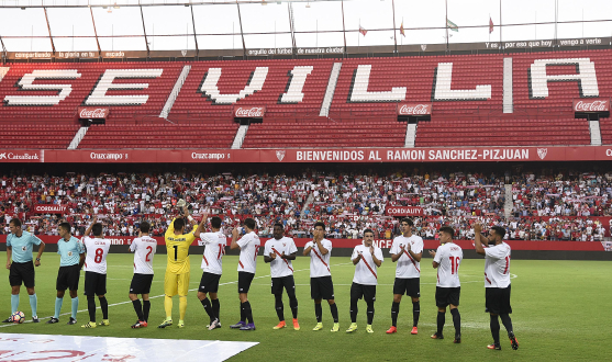 El Sevilla Atlético, en un partido de esta temporada