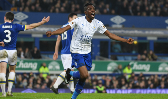 Musa celebra un gol ante el Everton