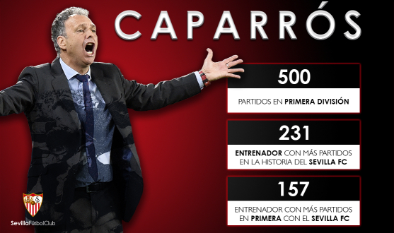 Caparrós reaches 157 matches in La Liga with Sevilla FC