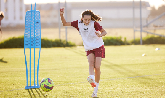 Alba Cerrato, en un entrenamiento reciente Alba Cerrato, Sevilla FC