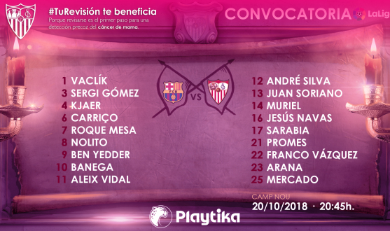 Squad FC Barcelona-Sevilla FC