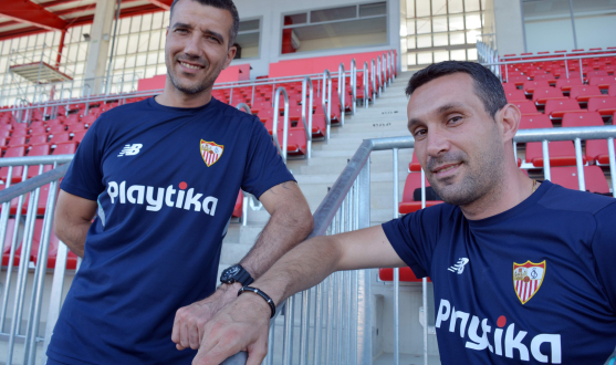 Paco García y Sergio Jiménez técnicos del Sevilla FC Femenino