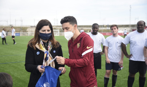 Jesús Navas at the charity game in support of Manos Unidas